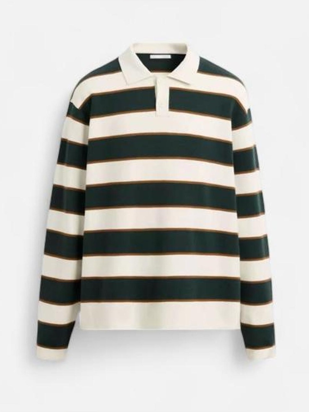 Zara knit striped long sleeve polo